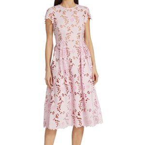 SELF-PORTRAIT Cotton Guipure Midi-Dress